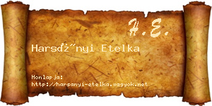 Harsányi Etelka névjegykártya